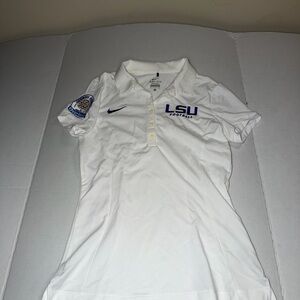 Women’s Small Nike Dri-Fit White LSU Citrus Bowl Football Polo